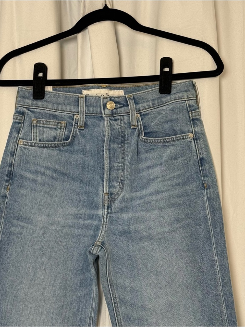 Frank & Eileen Monaghan Jeans 26 High Rise Straight Leg Crop Raw Hem Denim - Picture 4 of 15